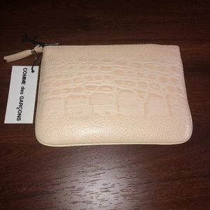 COMME DES GARÇONS Reptile Leather Wallet - Beige